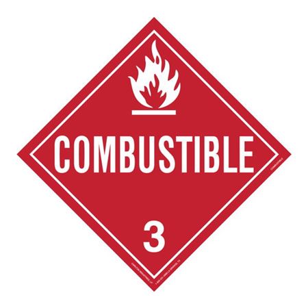 Class 3 - Combustible Liquid Worded Placard